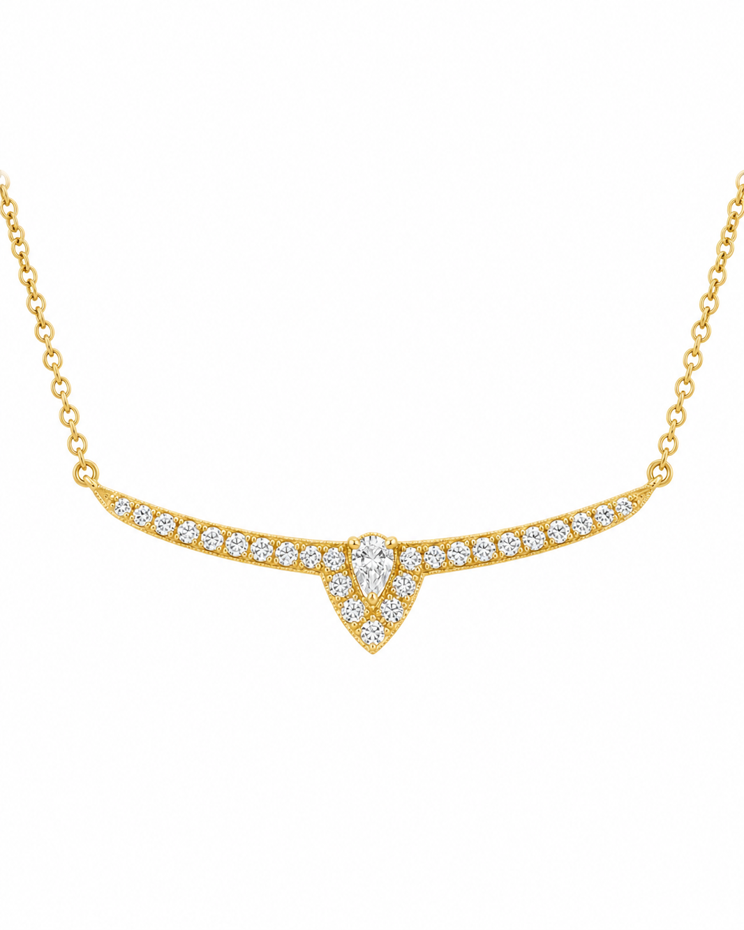 14K Yellow Gold Women’s Charm/Chain Set 0.11 ct Natural Diamond