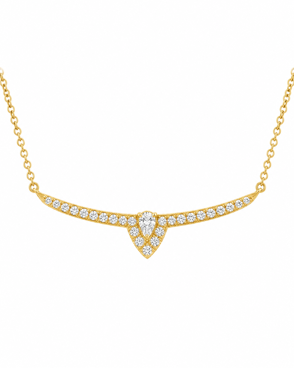 14K Yellow Gold Women’s Charm/Chain Set 0.11 ct Natural Diamond