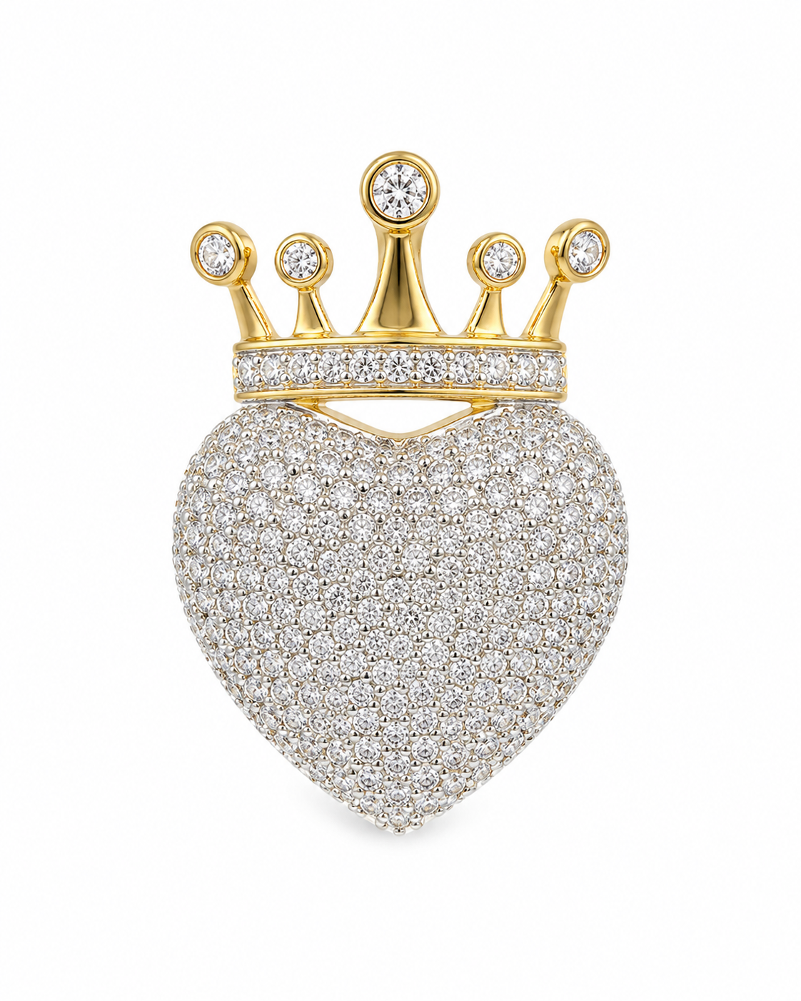 10K Yellow Gold Heart Charm 0.47 ct Natural Diamond