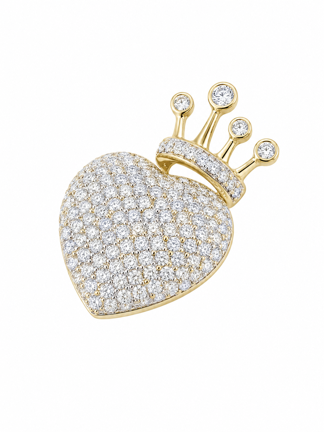 10K Yellow Gold Heart Charm 0.47 ct Natural Diamond