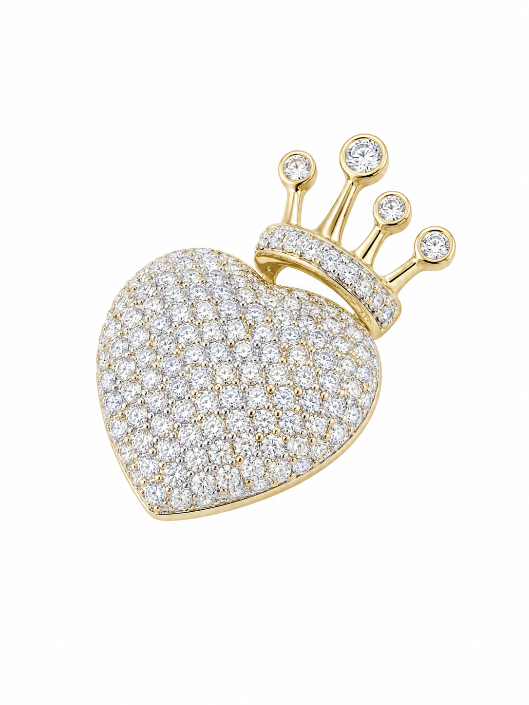 10K Yellow Gold Heart Charm 0.47 ct Natural Diamond