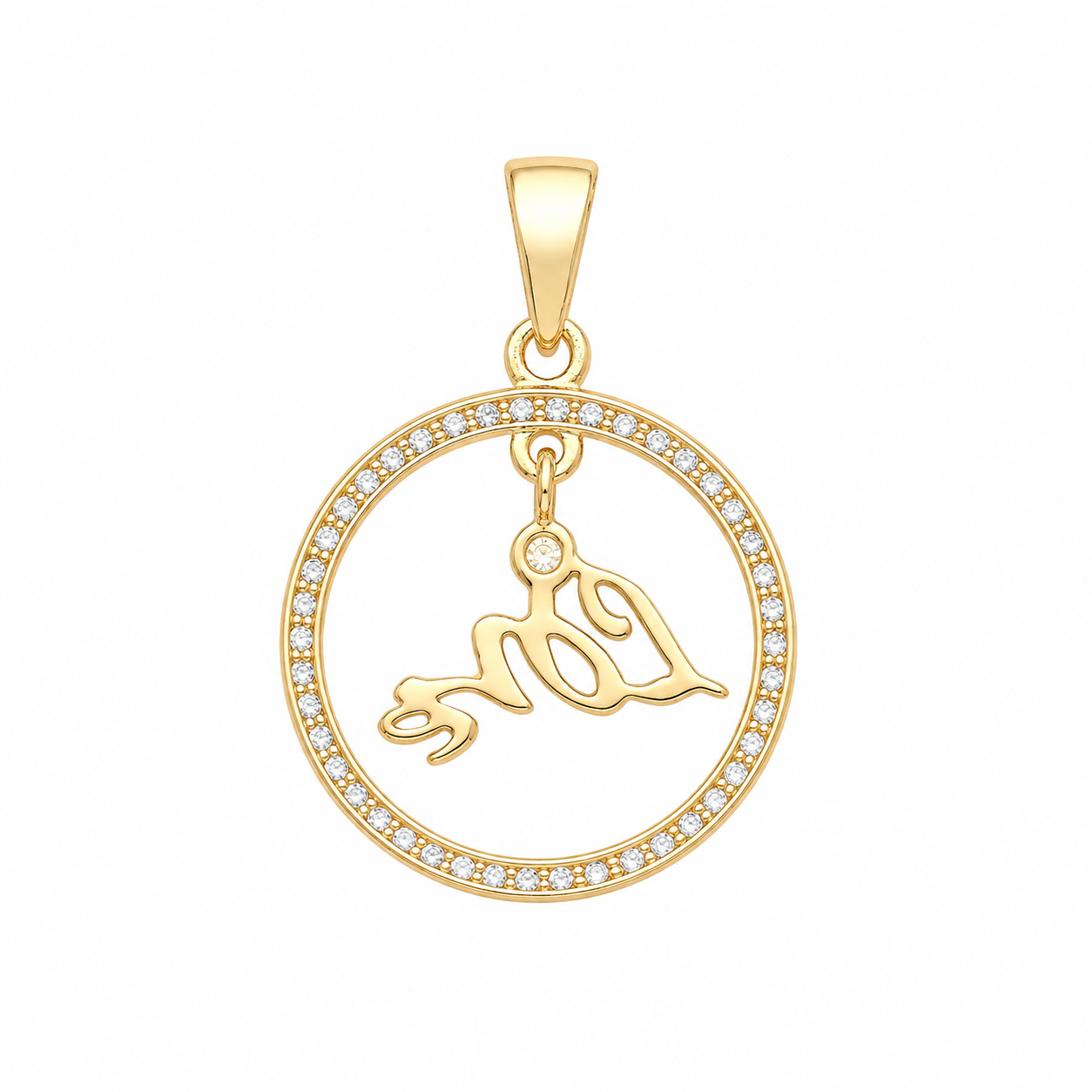 10K Yellow Gold Love Charm 0.25 ct Natural Diamond