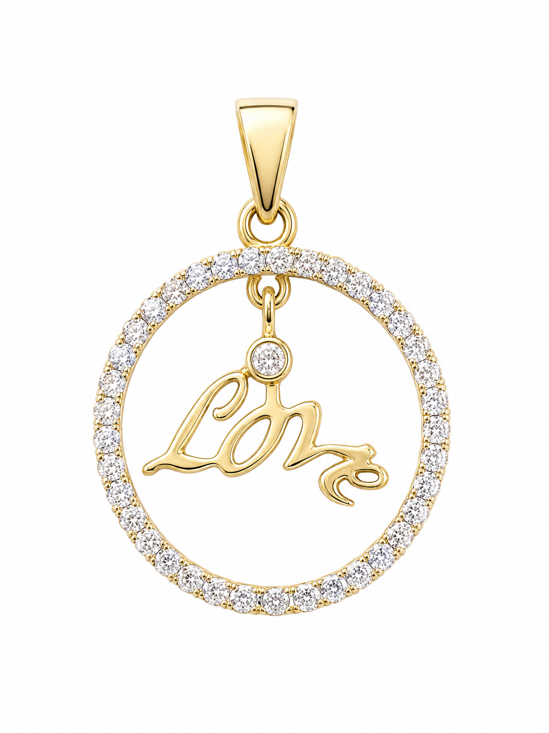 10K Yellow Gold Love Charm 0.25 ct Natural Diamond