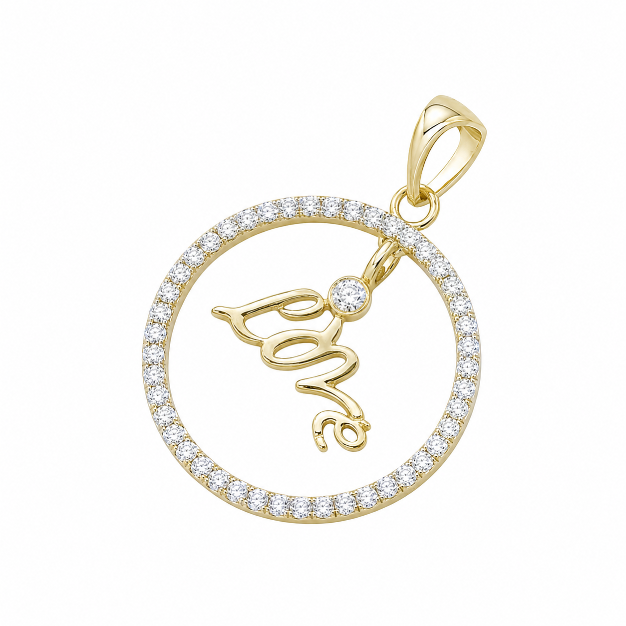 10K Yellow Gold Love Charm 0.25 ct Natural Diamond