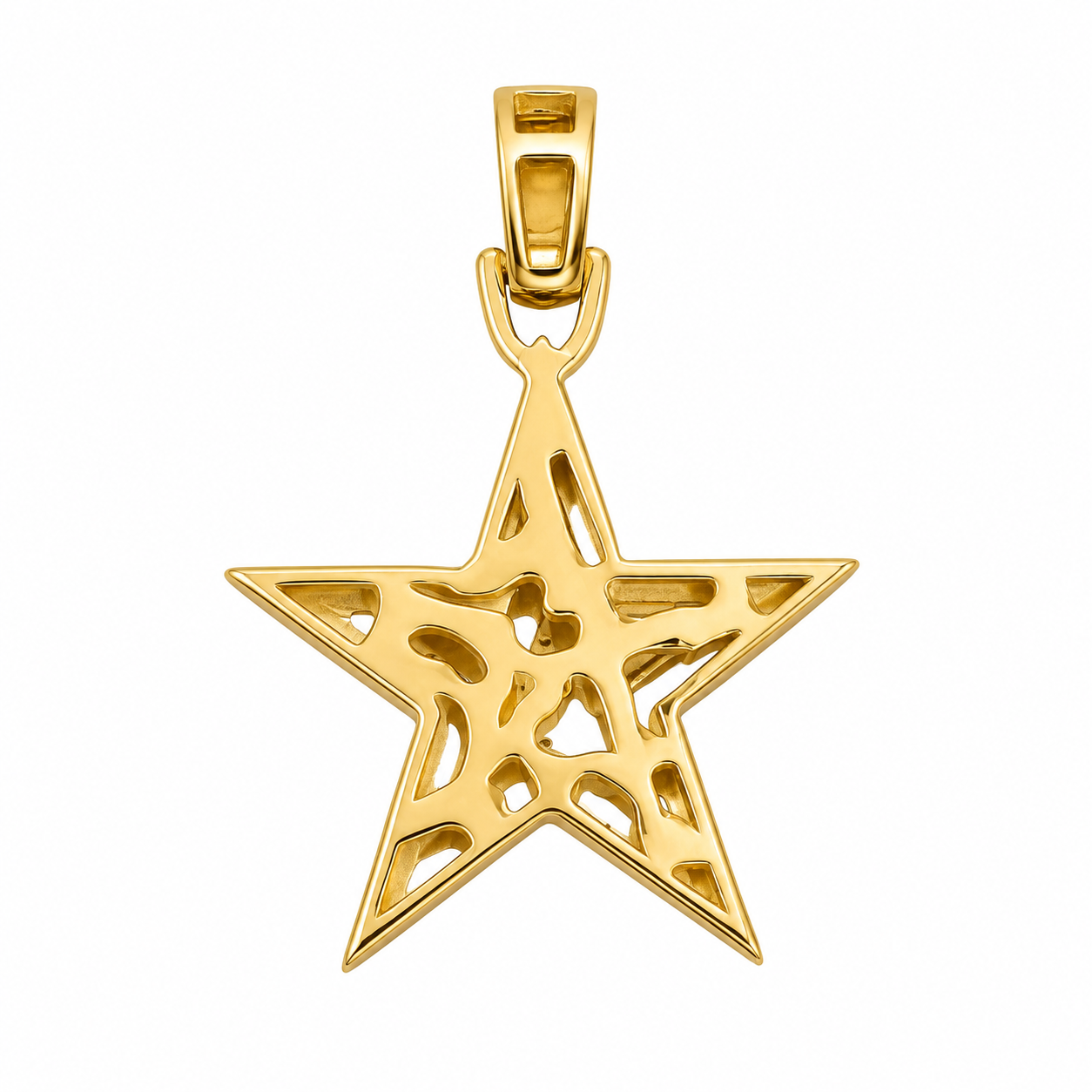 10K Two-Tone Gold 5-Point Star Charm 0.20 ct Natural Diamond