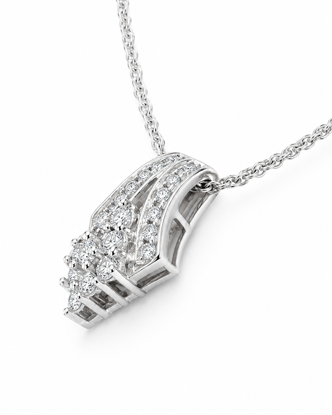 14K White Gold Women's Charm/Chain Set 0.50 ct Natural Diamond
