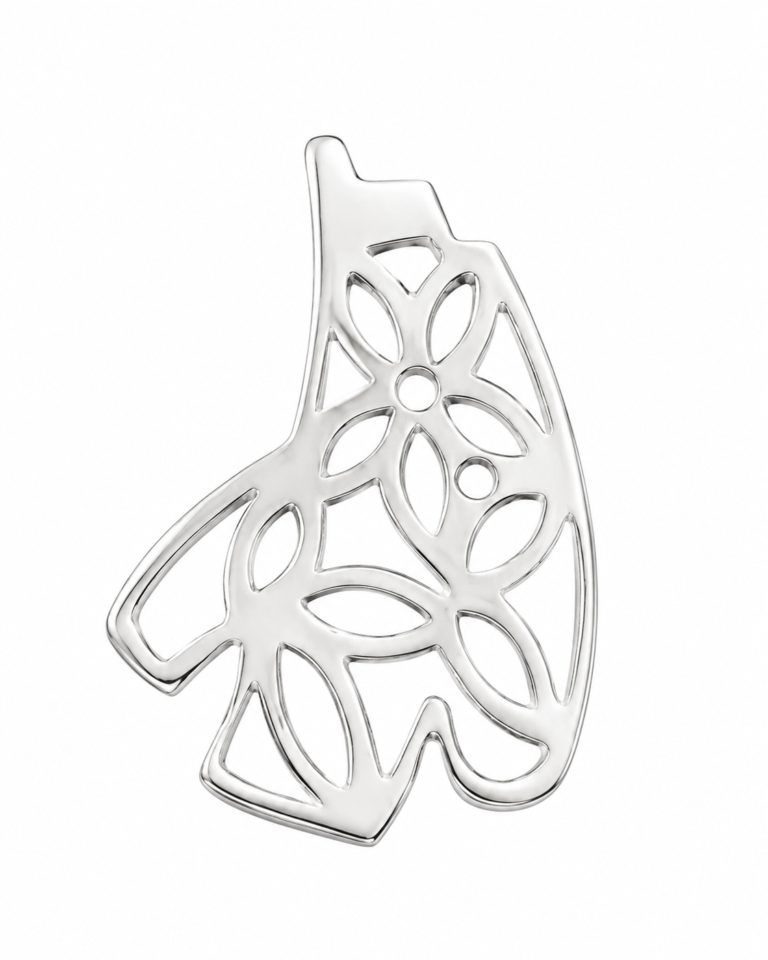 14K White Gold Charm Elongated Tear-Drop 1.00 ct Natural Diamond