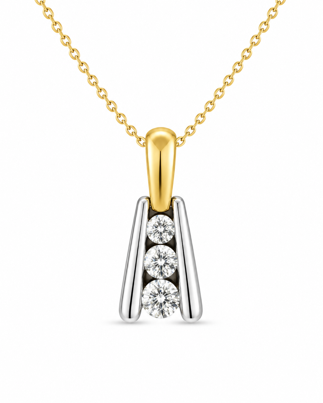 14K Two-Tone Gold Charm/Chain Set 0.35 ct Natural Diamond