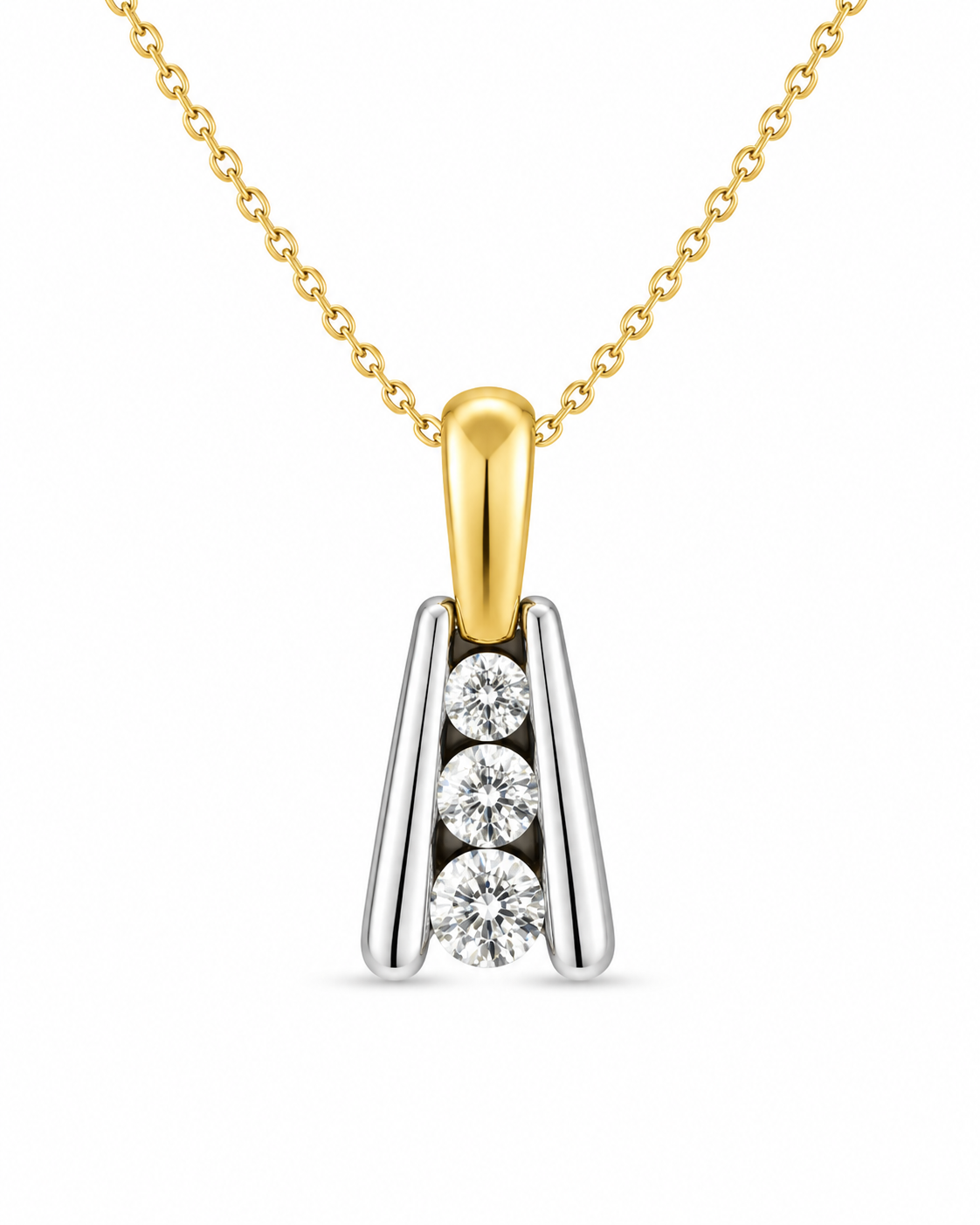 14K Two-Tone Gold Charm/Chain Set 0.35 ct Natural Diamond