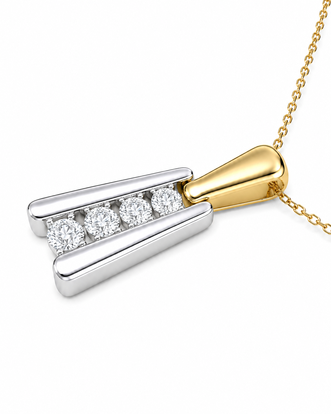 14K Two-Tone Gold Charm/Chain Set 0.35 ct Natural Diamond