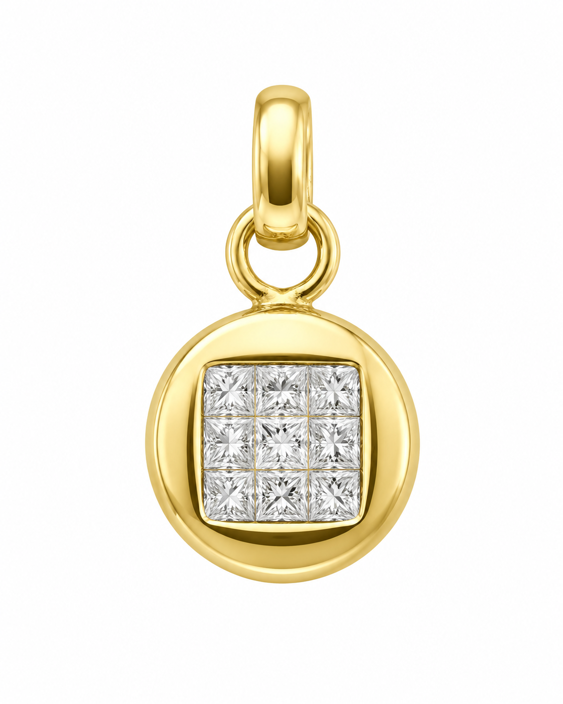 14K Yellow Gold Women’s Round Charm 0.20 ct Natural Diamond