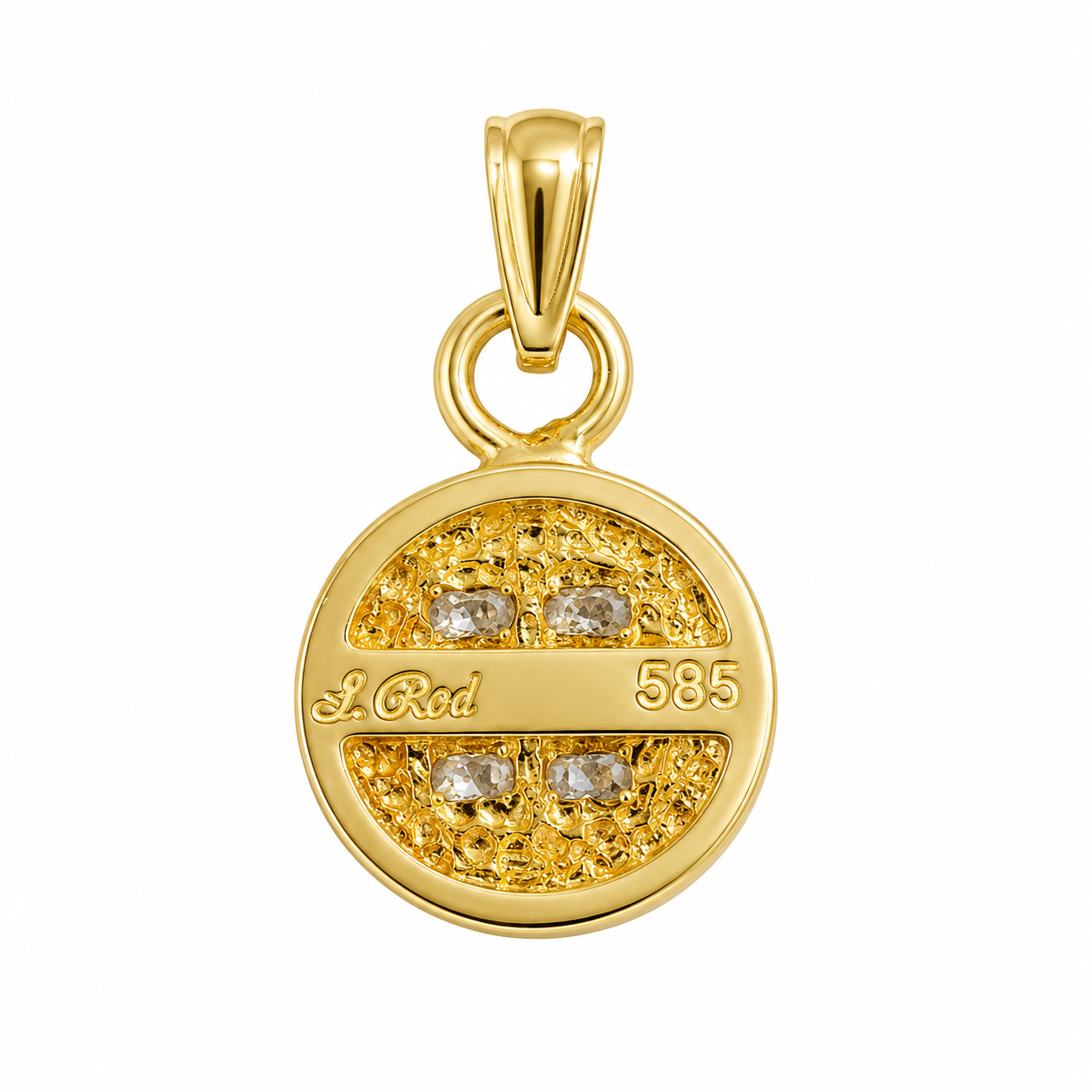 14K Yellow Gold Women’s Round Charm 0.20 ct Natural Diamond