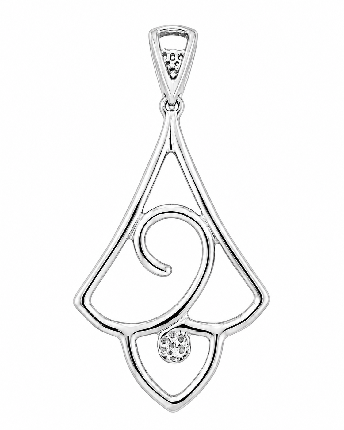 14K White Gold Heart Charm 0.50 ct Natural Diamond