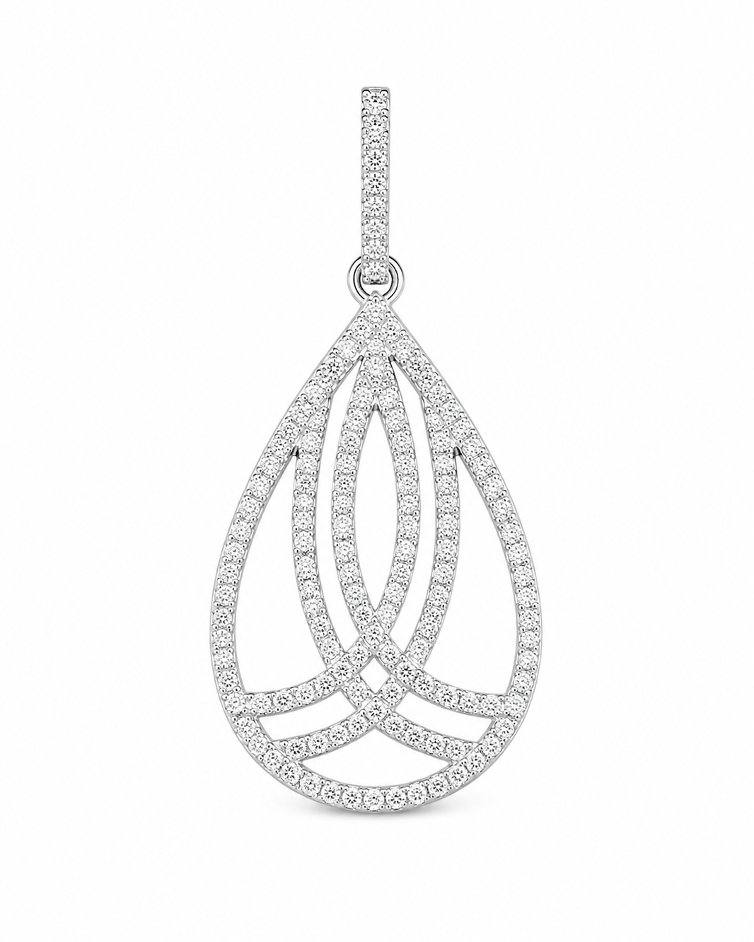 10K White Gold Women’s Tear Charm 0.20 ct Natural Diamond