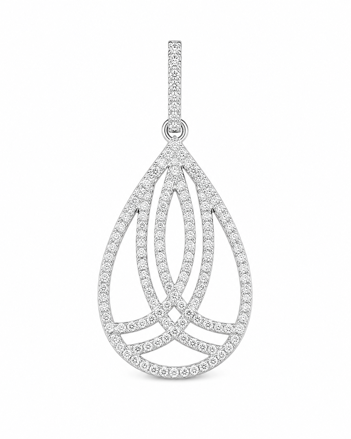 10K White Gold Women’s Tear Charm 0.20 ct Natural Diamond