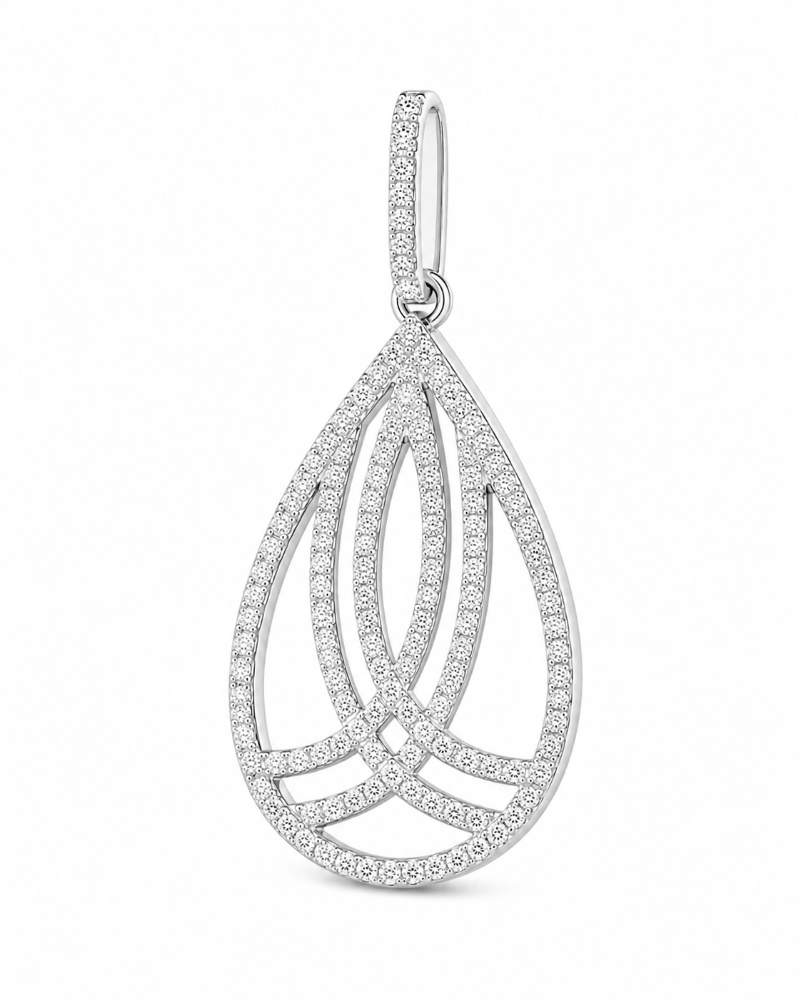 10K White Gold Women’s Tear Charm 0.20 ct Natural Diamond