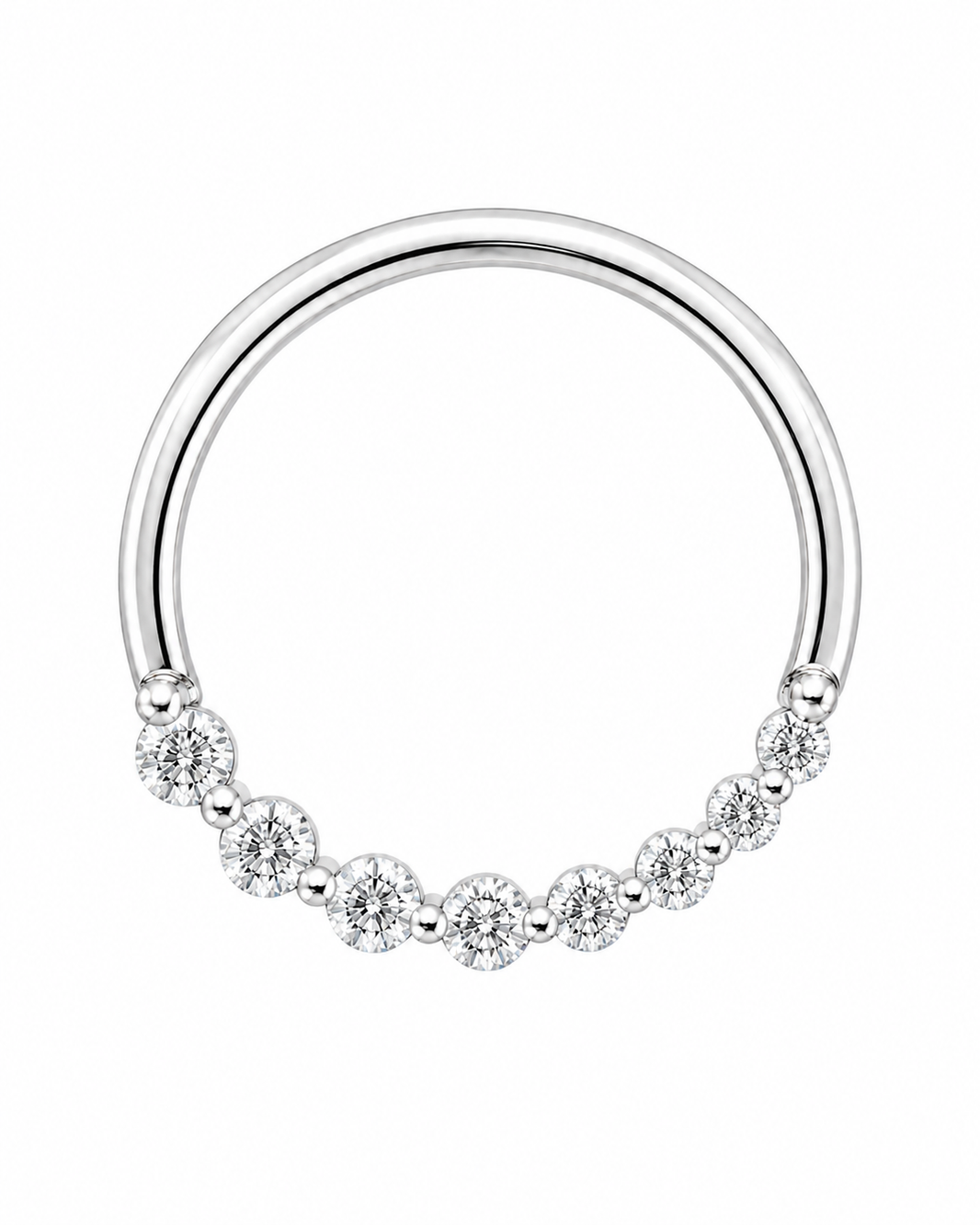 14K White Gold Slide Charm 0.35 ct Natural Diamond