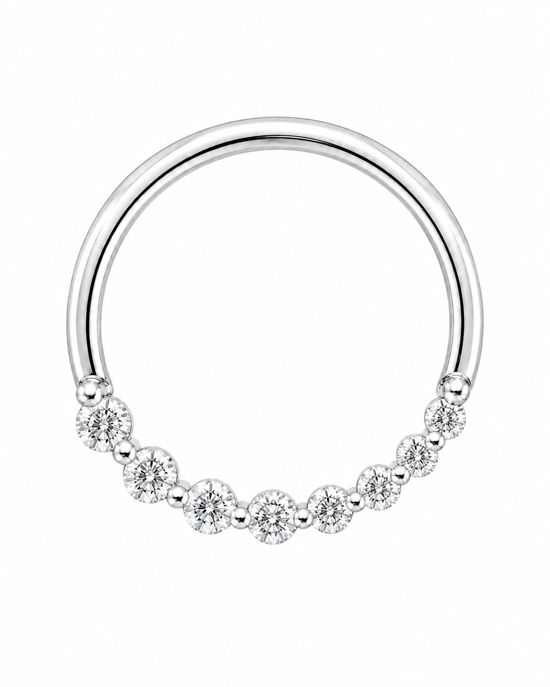 14K White Gold Slide Charm 0.35 ct Natural Diamond