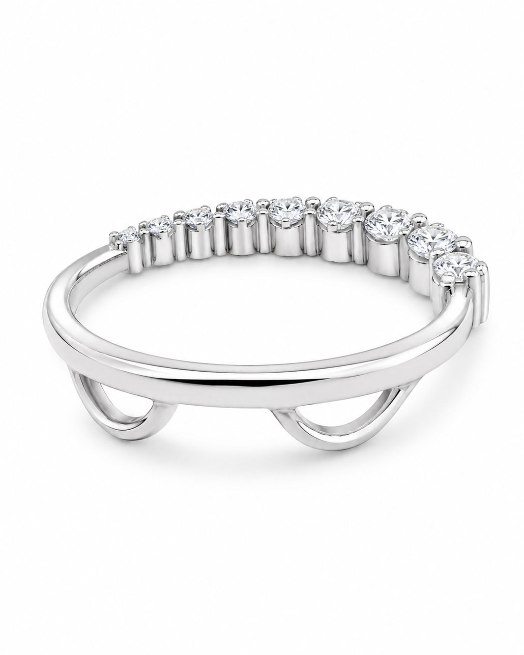 14K White Gold Slide Charm 0.35 ct Natural Diamond