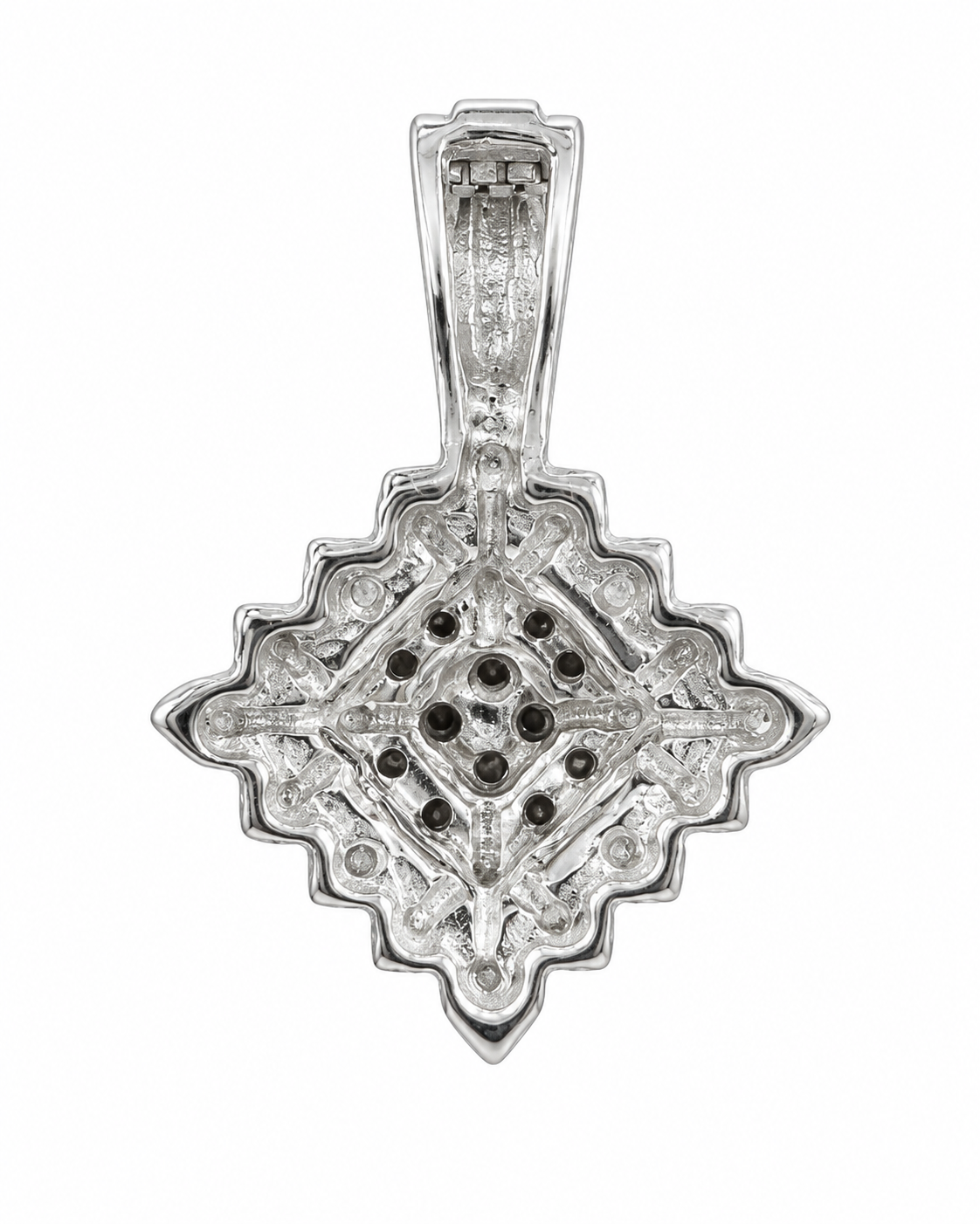 10K White Gold Charm 0.15 ct Natural Black Diamond