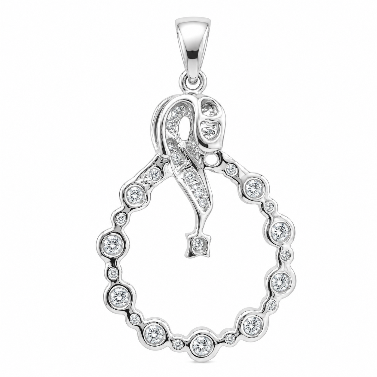 14K White Gold Women’s Charm 0.25 ct Natural Diamond