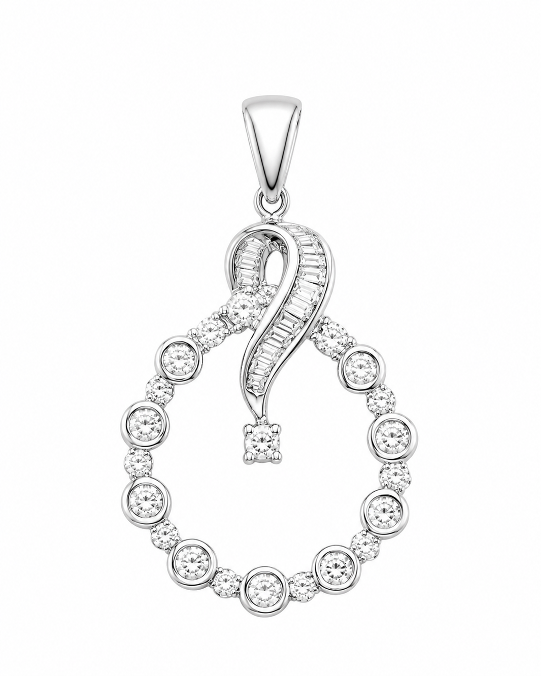 14K White Gold Women’s Charm 0.25 ct Natural Diamond