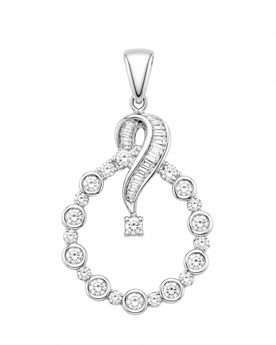 14K White Gold Women’s Charm 0.25 ct Natural Diamond
