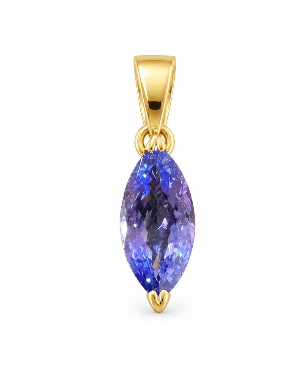 14K Yellow Gold Women’s Charm Marquise 1.00 ct Tanzanite