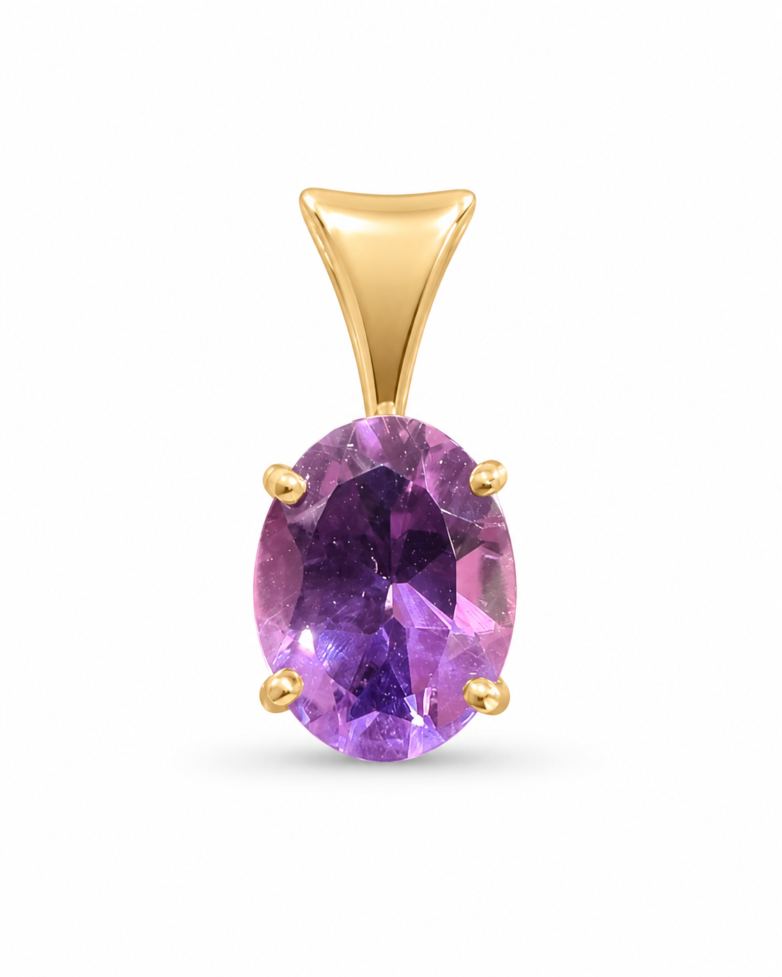 10K Yellow Gold Charm Oval 1.50 ct Amethyst