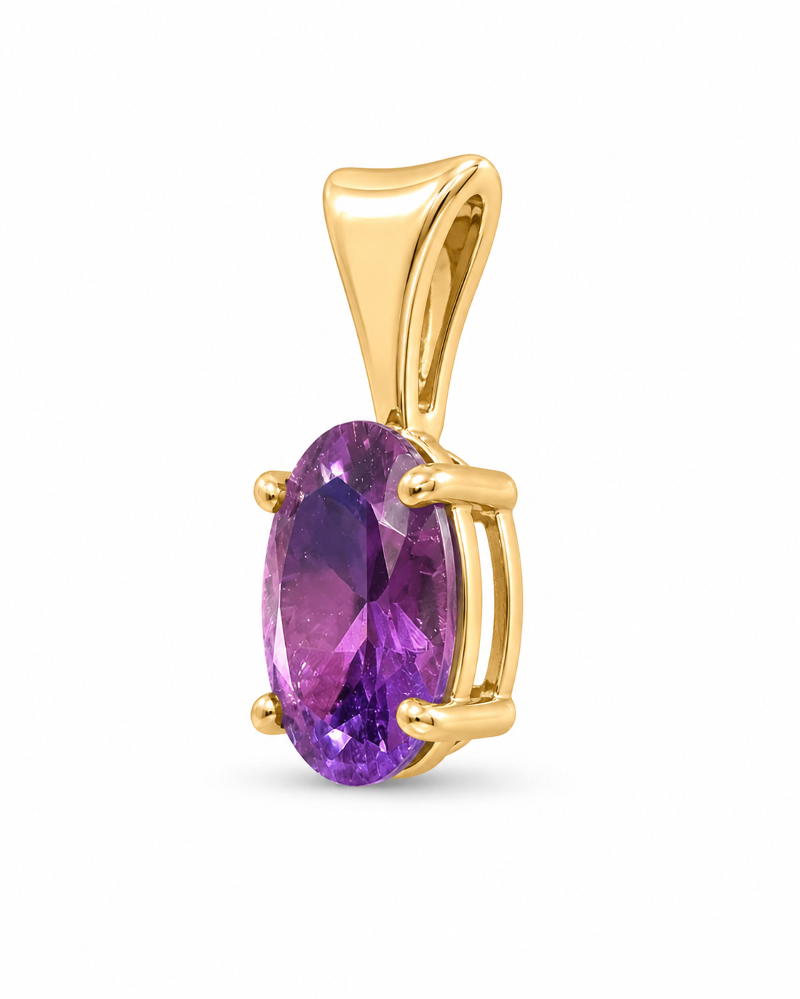 10K Yellow Gold Charm Oval 1.50 ct Amethyst