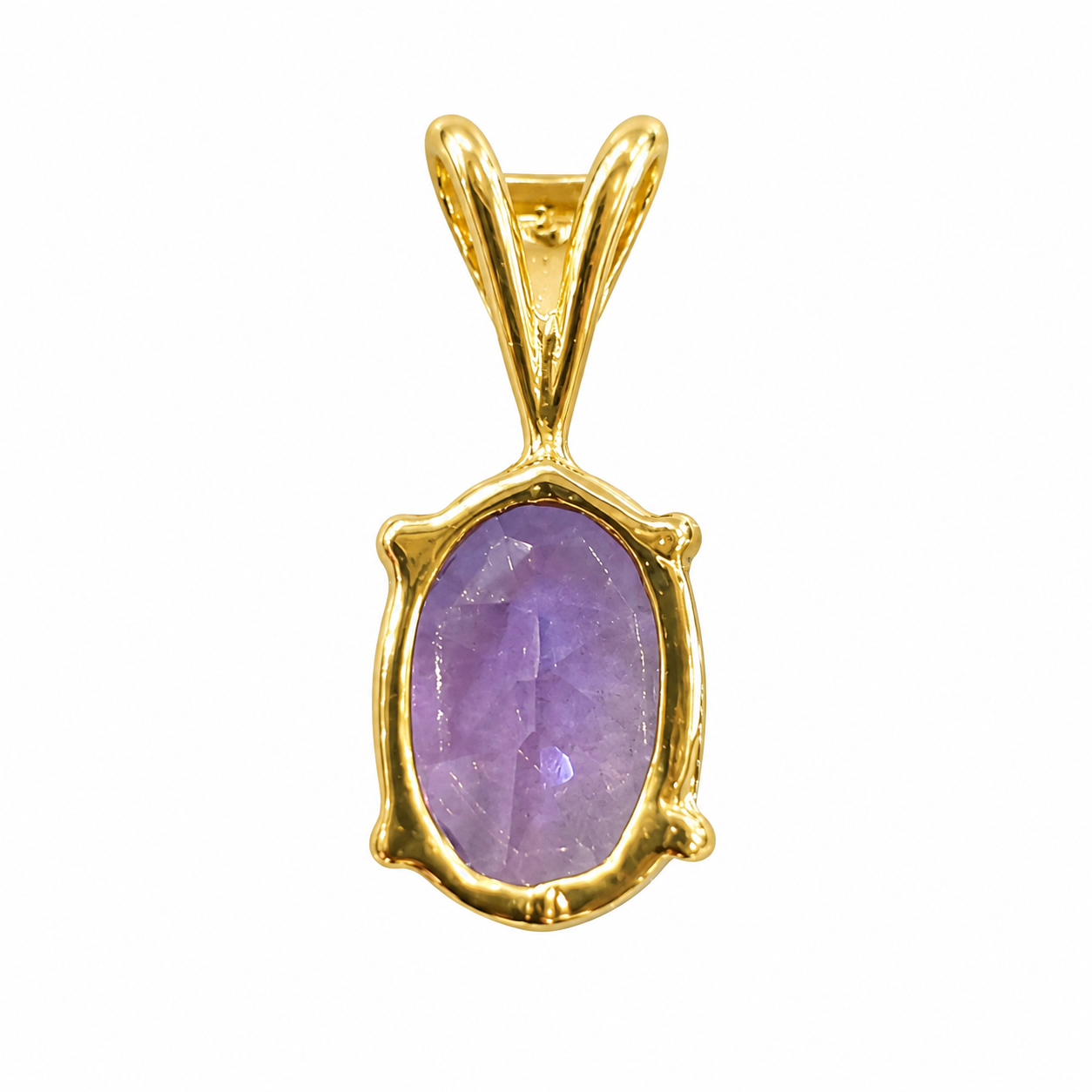 10K Yellow Gold Charm Oval 1.50 ct Amethyst