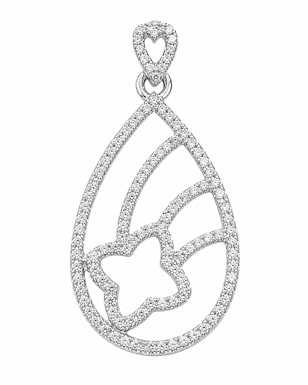 10K White Trio Set Earrings/Charm Dangle 0.50 ct Natural Diamond