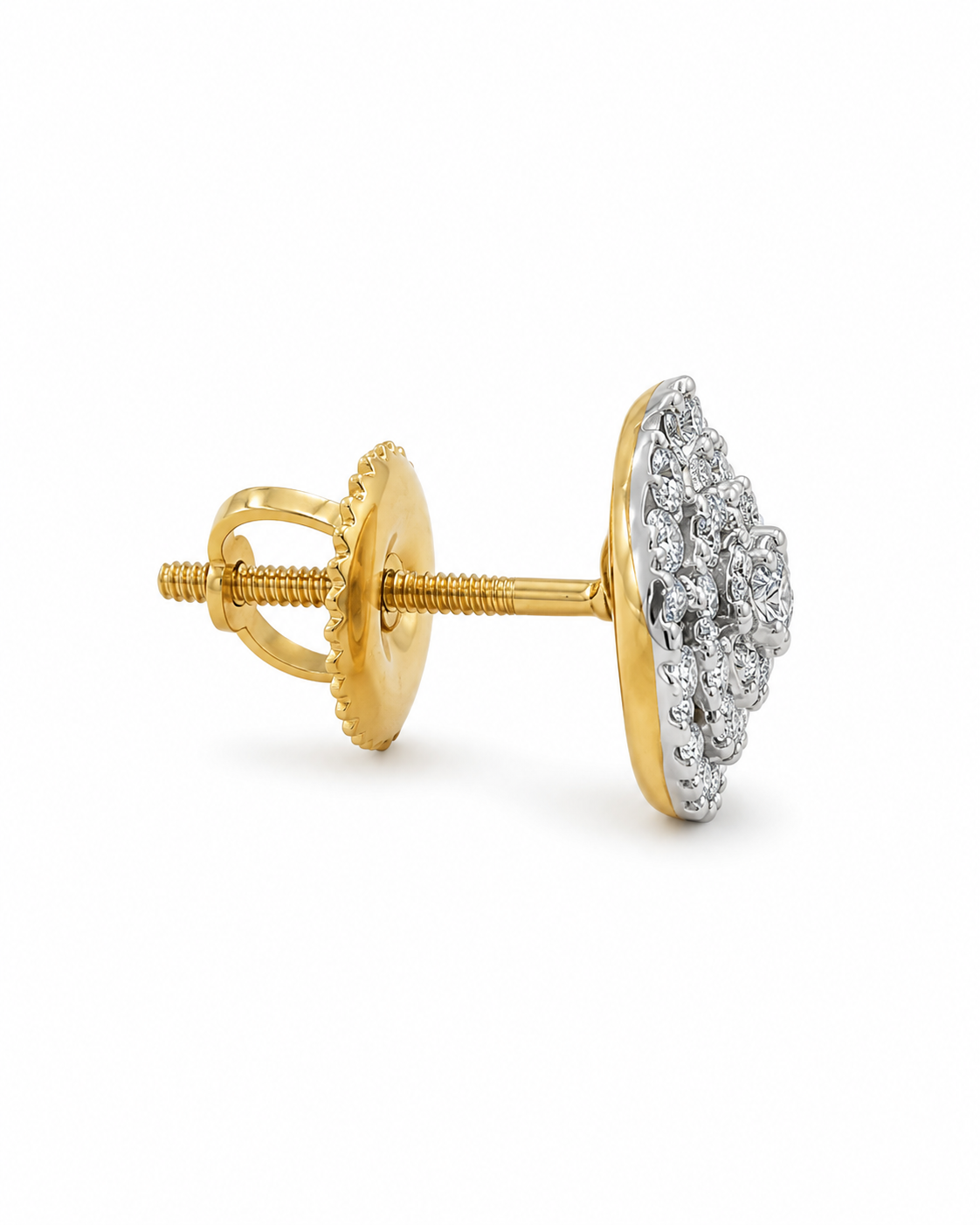 10K Two-Tone Gold Trio Set Earrings/Charm 0.35 ct Natural Diamond