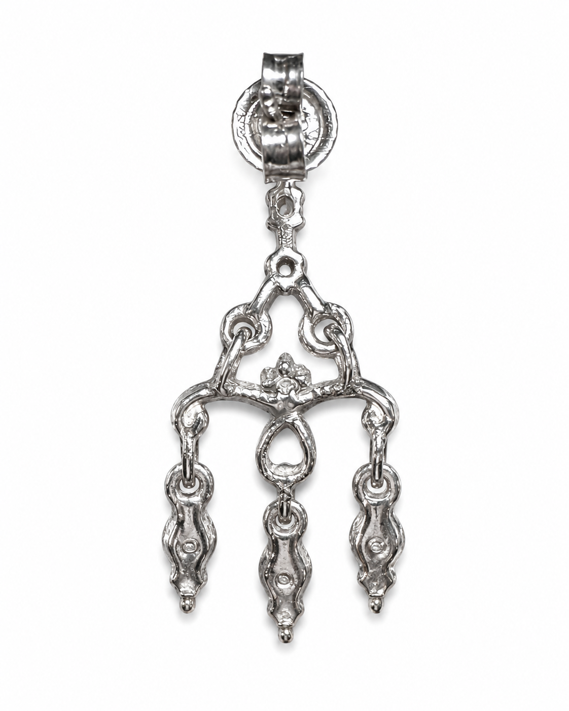 14K White Gold Dangle Earrings 0.33 ct Natural Diamond