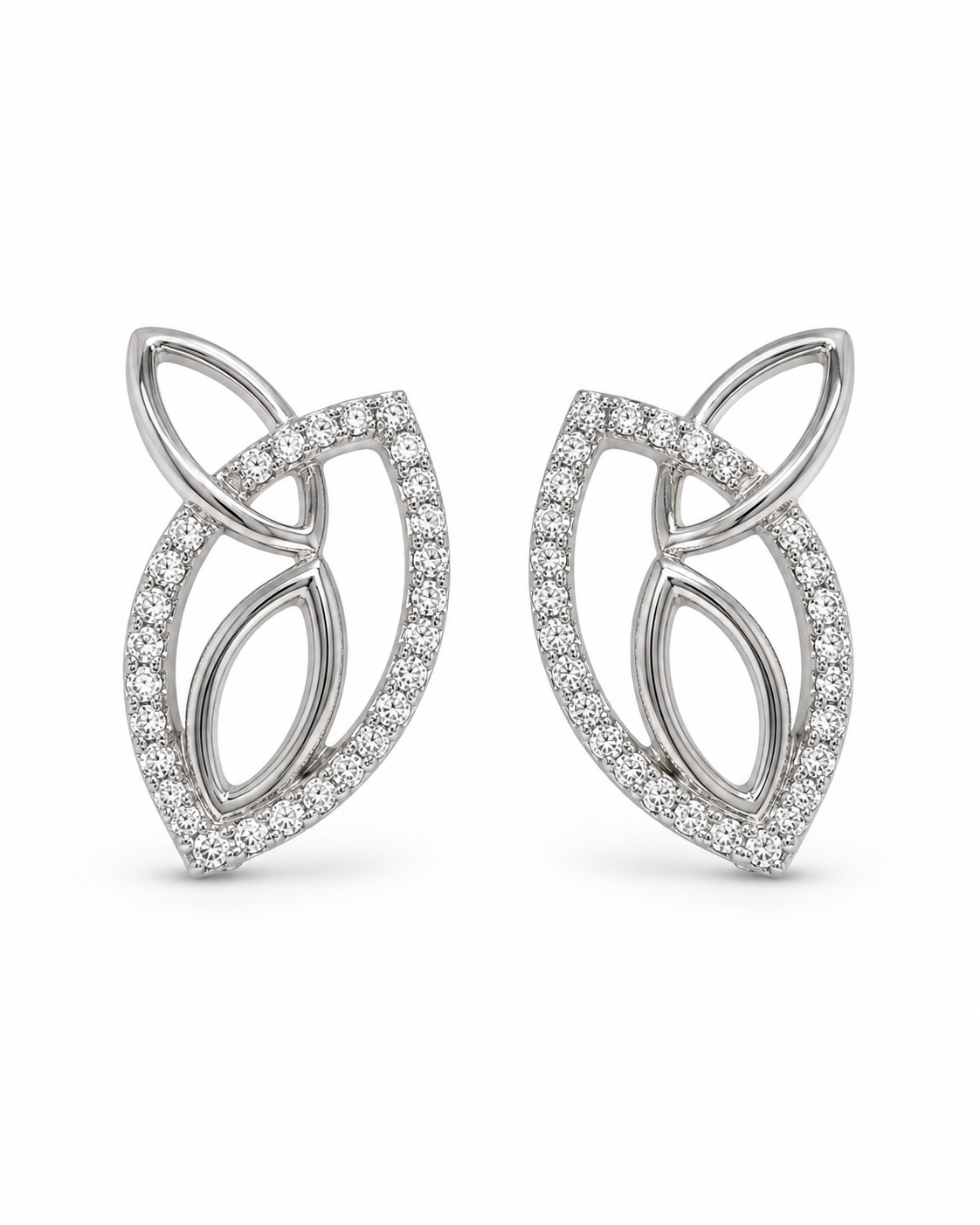 14K White Gold Huggie Earrings 0.50 ct Natural Diamond