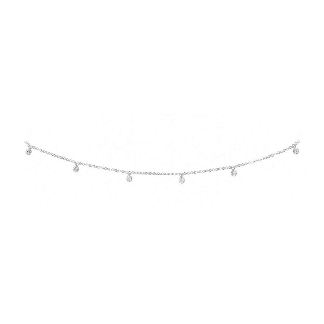 14K White Gold Dangle Necklace 0.37 ct Natural Diamond