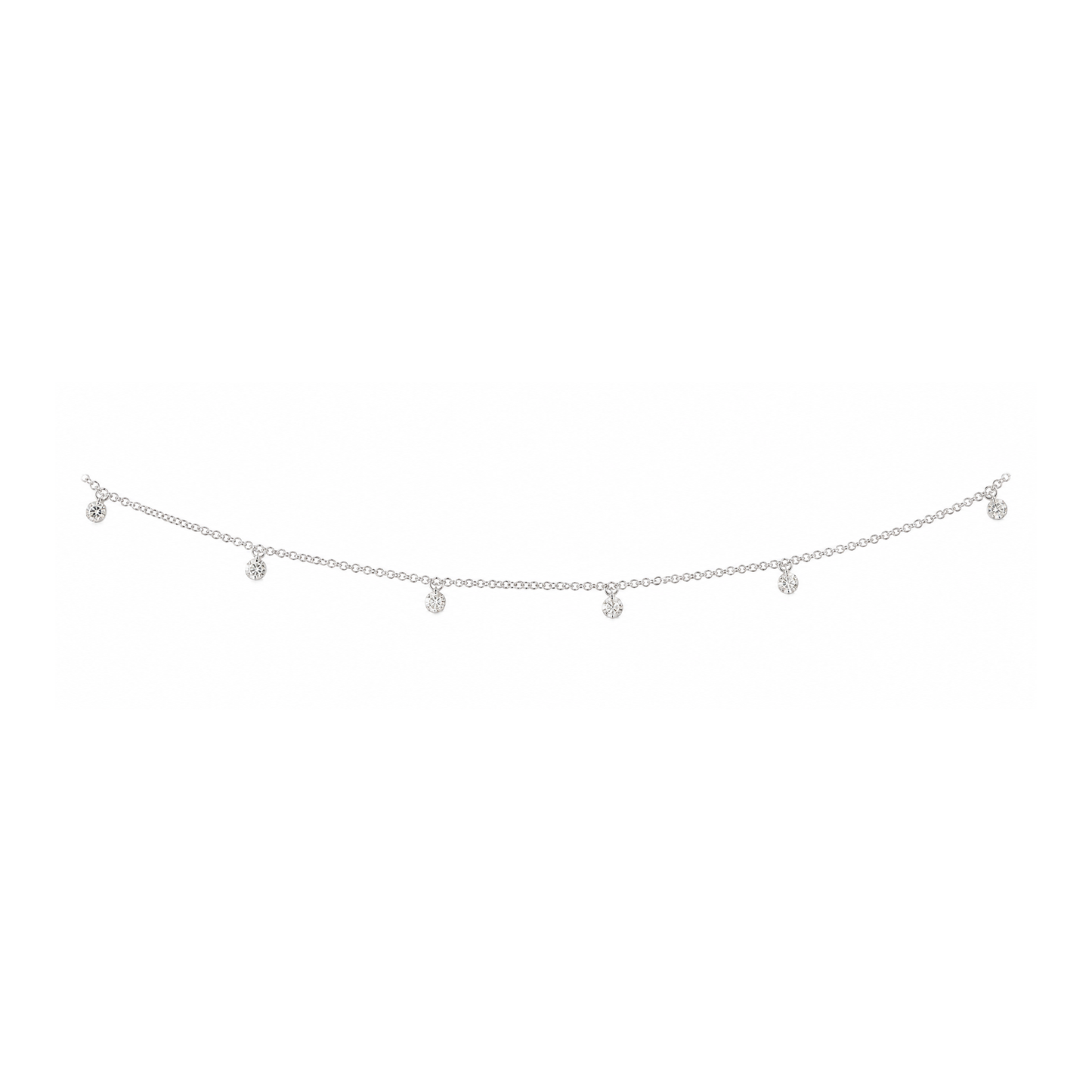 14K White Gold Dangle Necklace 0.37 ct Natural Diamond