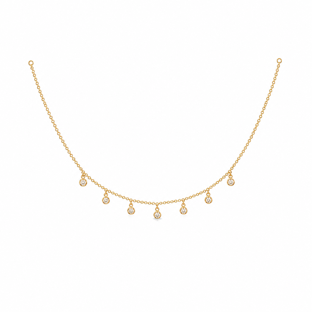 10K Yellow Gold Dangle Necklace 0.22 ct Natural Diamond