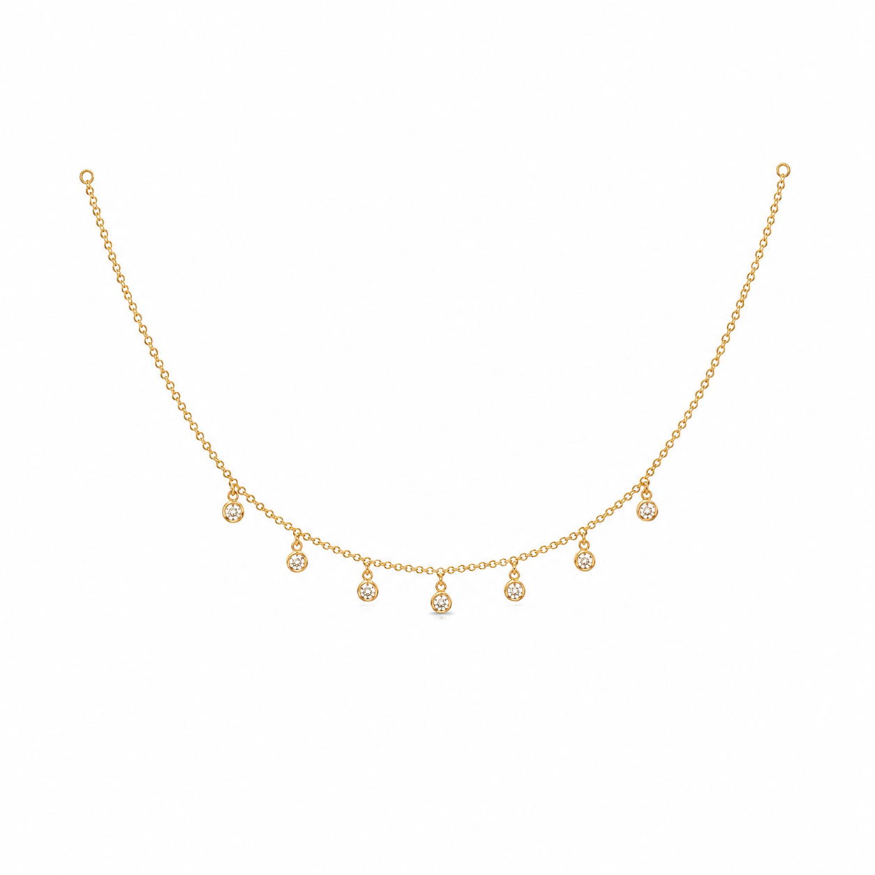 10K Yellow Gold Dangle Necklace 0.22 ct Natural Diamond