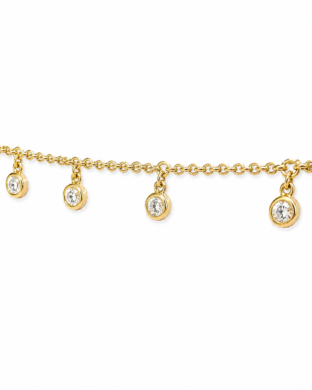 10K Yellow Gold Dangle Necklace 0.22 ct Natural Diamond