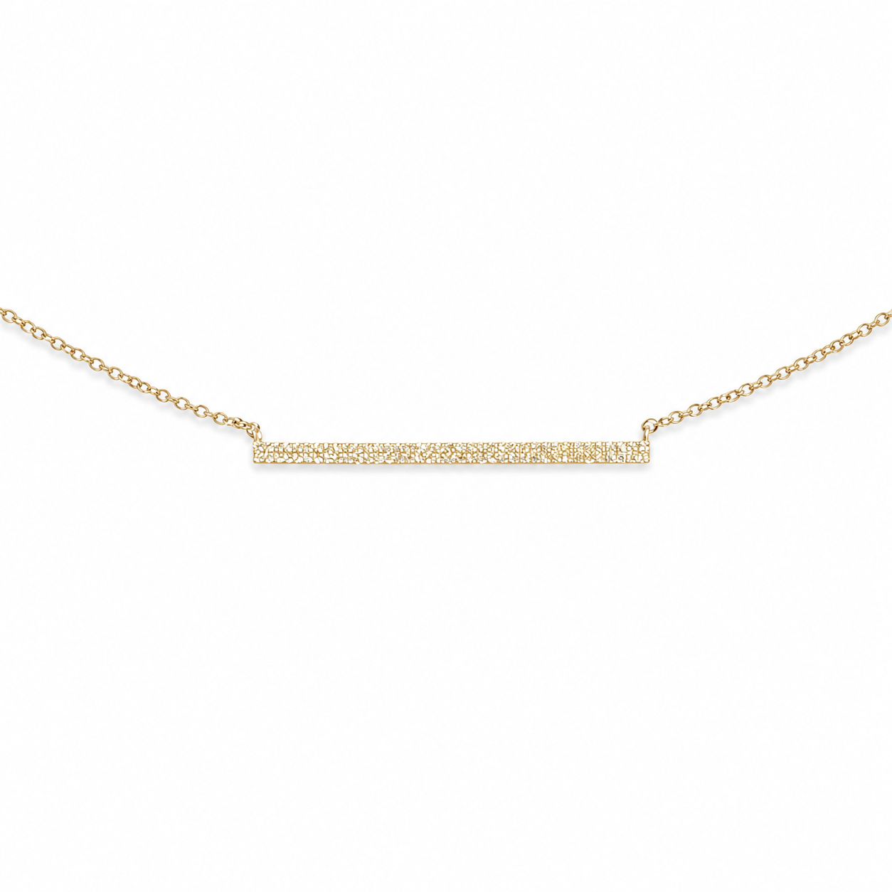 10K Yellow Gold Bar Necklace 0.17 ct Natural Diamond