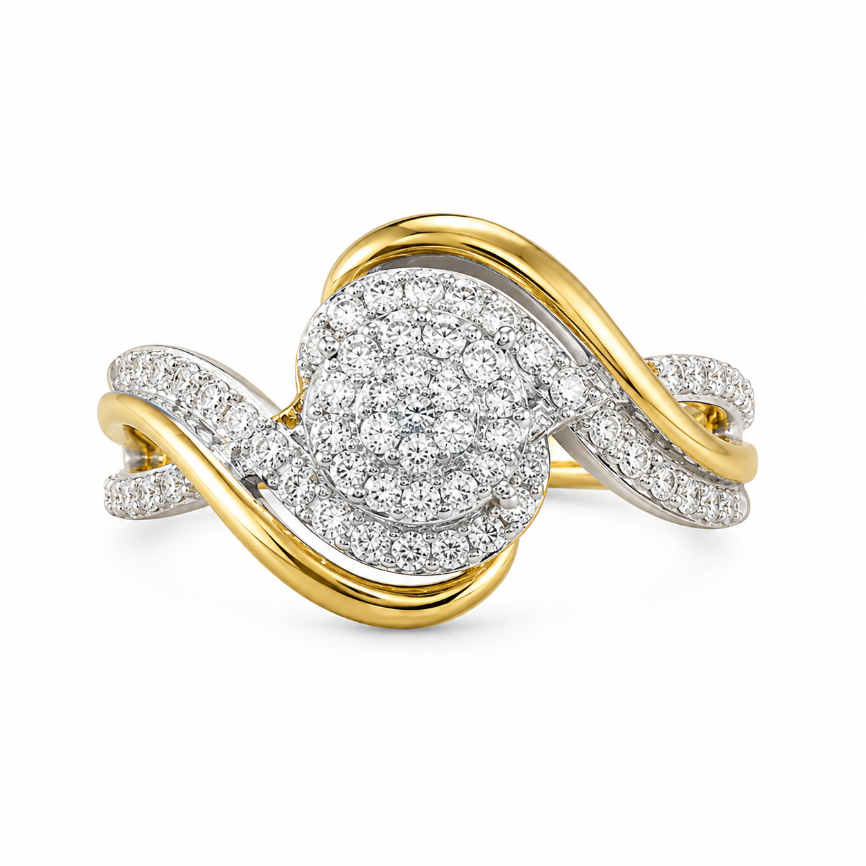 10K Yellow Gold Women's Ring 0.52 ct Natural Diamond