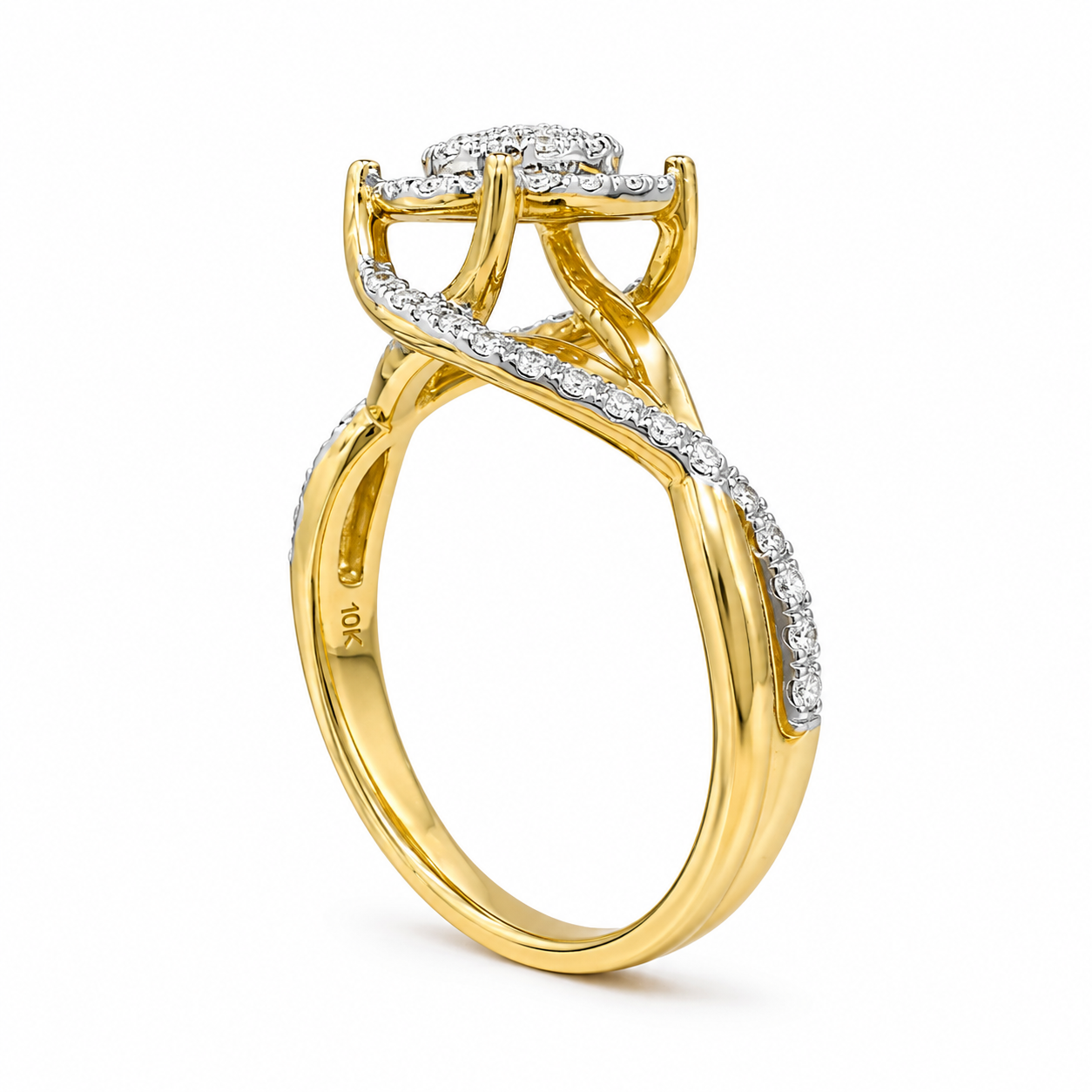10K Yellow Gold Women's Ring 0.49 ct Natural Diamond