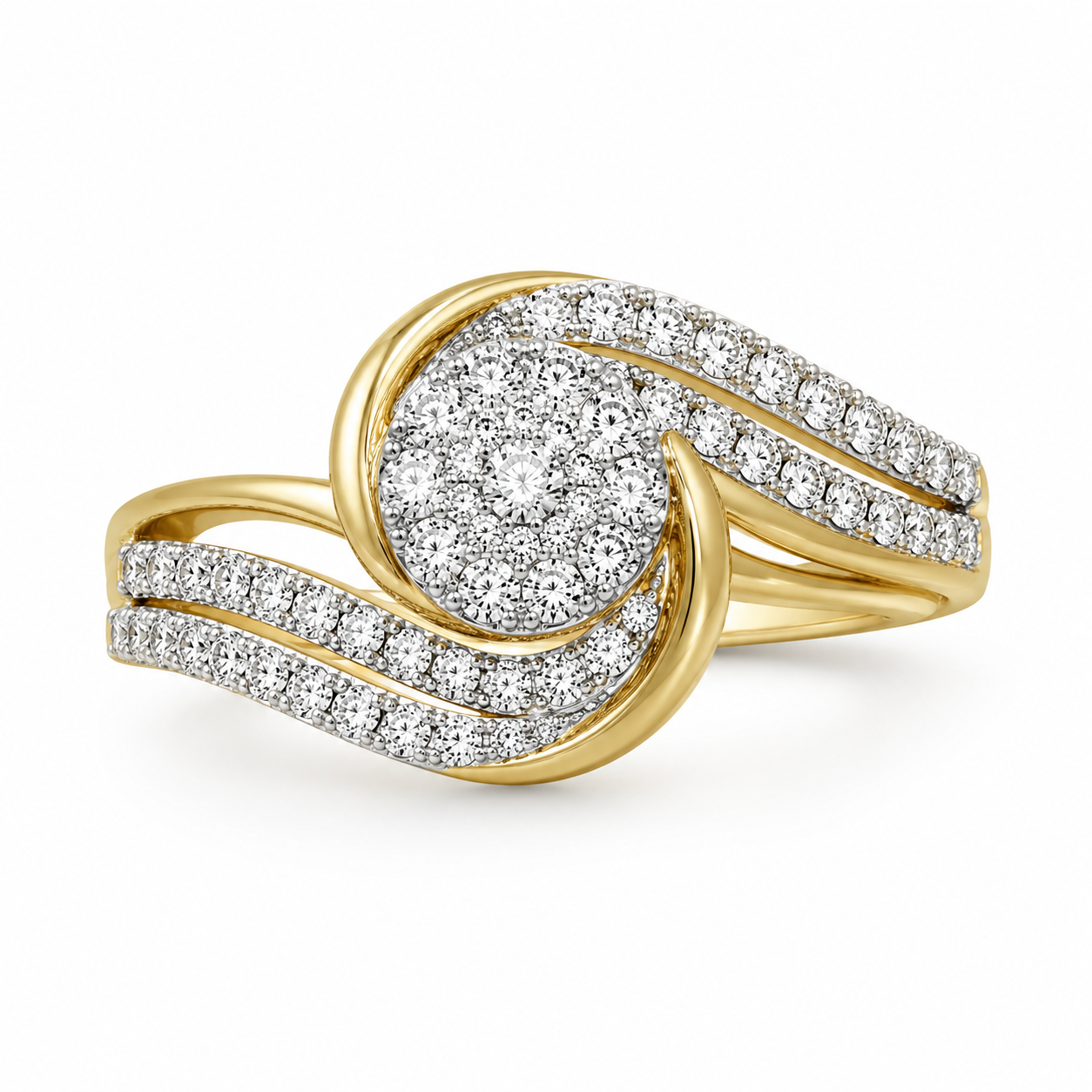 10K Yellow Gold Women's Ring 0.48 ct Natural Diamond