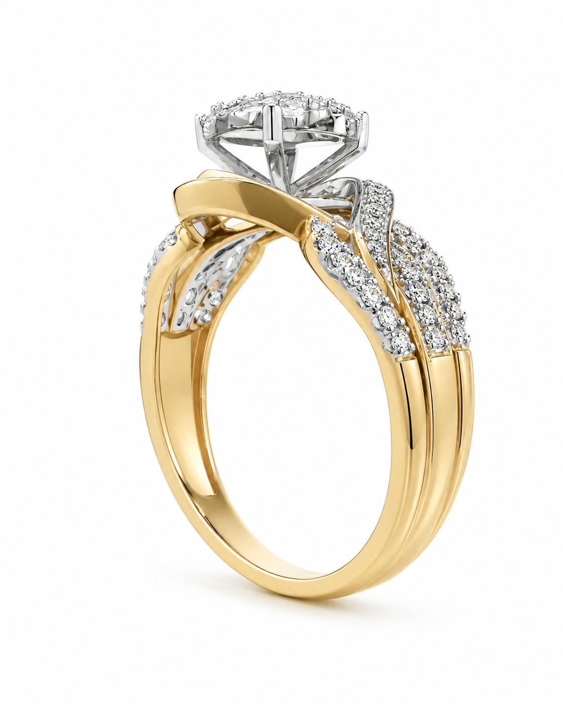 10K Yellow Gold Women's Ring 0.25 ct Natural Diamond