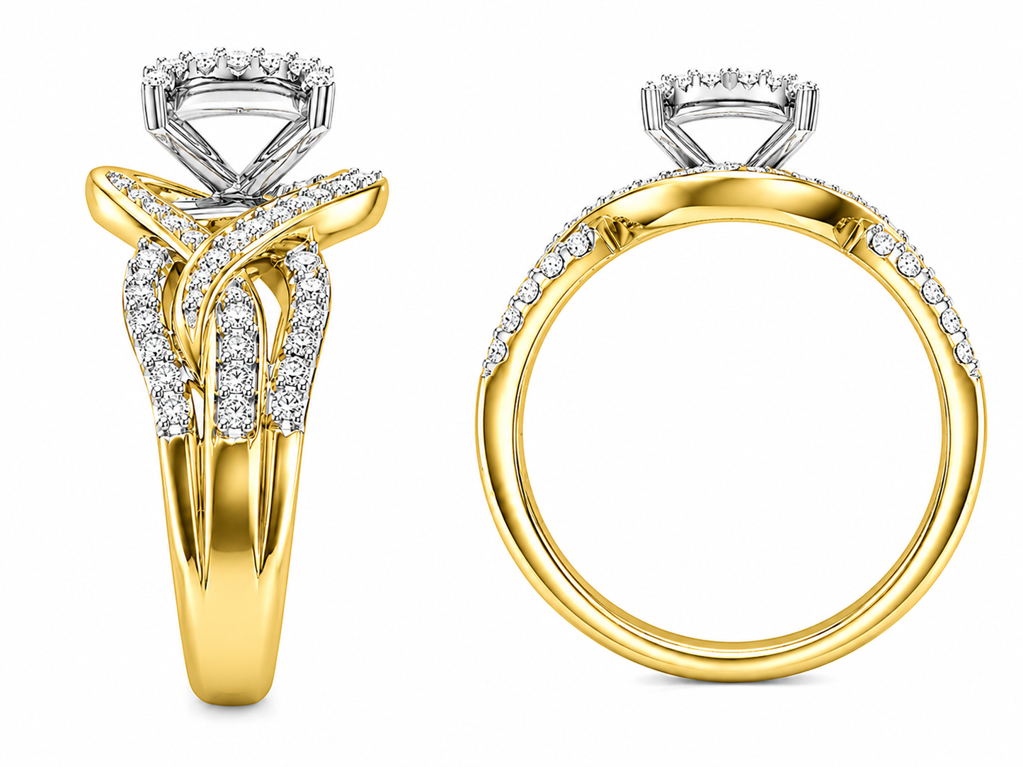 10K Yellow Gold Women's Ring 0.25 ct Natural Diamond