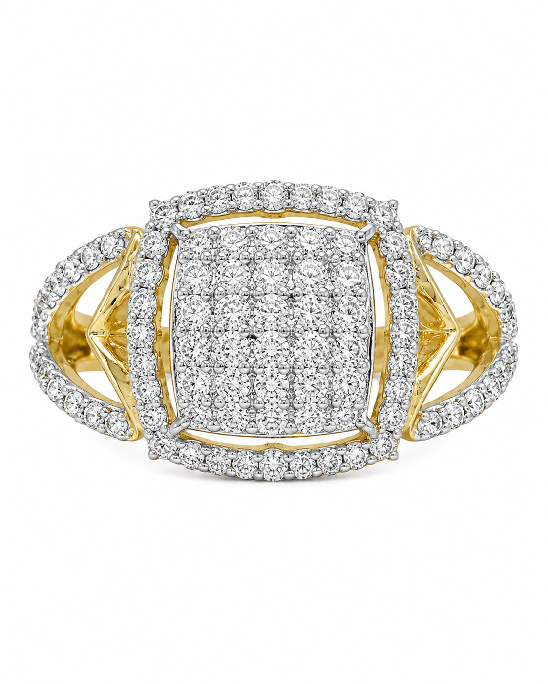 10K Yellow Gold Women's Ring 0.48 ct Natural Diamond