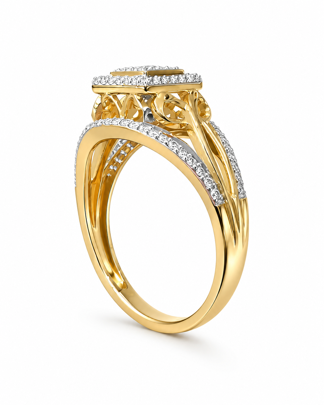10K Yellow Gold Women's Ring 0.25 ct Natural Diamond
