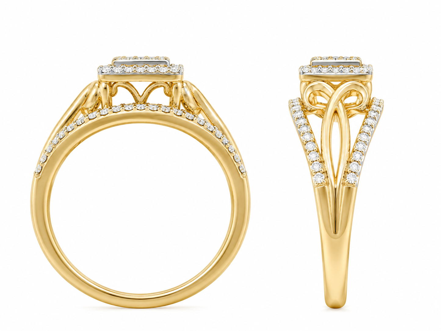 10K Yellow Gold Women's Ring 0.25 ct Natural Diamond