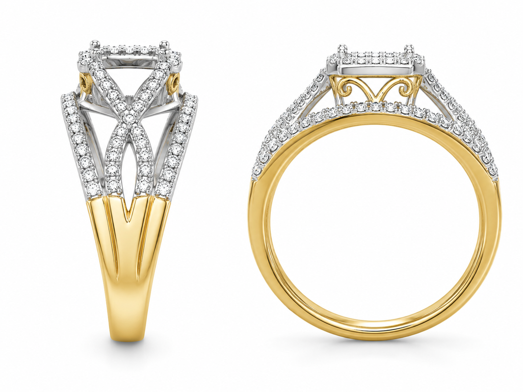 10K Yellow Gold Women's Ring 0.33 ct Natural Diamond